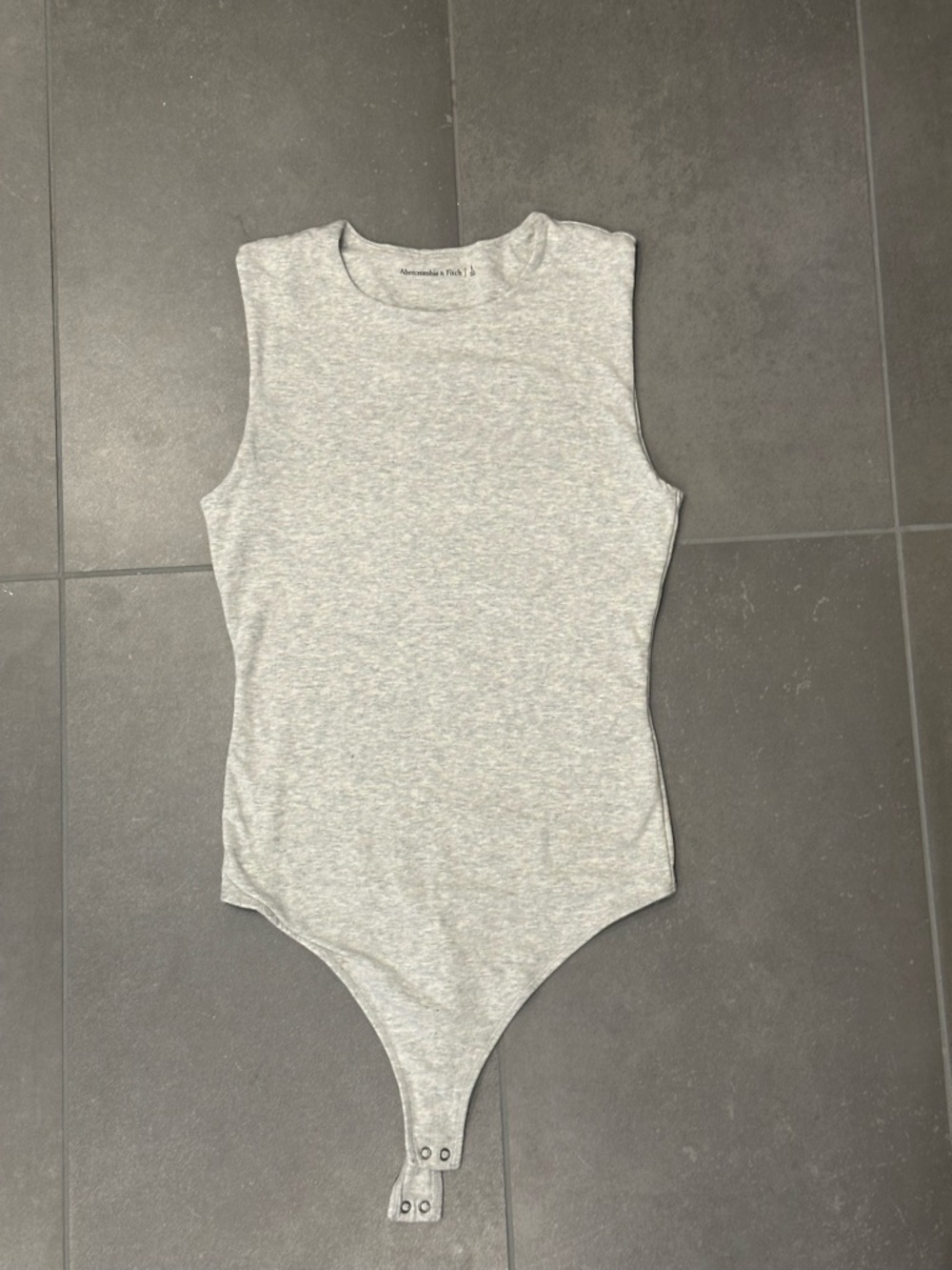 Abercrombie & Fitch Sleeveless Bodysuit Gray Heather Crewneck Snap Size Small